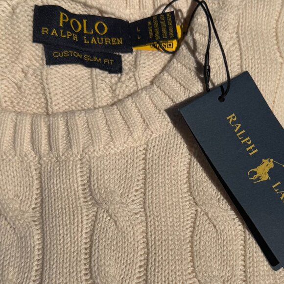 Polo by Ralph Lauren Men's Classic Blue Crewneck Sweater - Picture 5 of 16